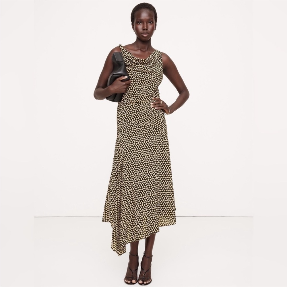 Banana Republic Black and Tan Asymmetrical Dress